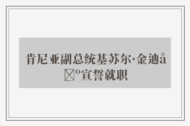 肯尼亚副总统基苏尔·金迪基宣誓就职