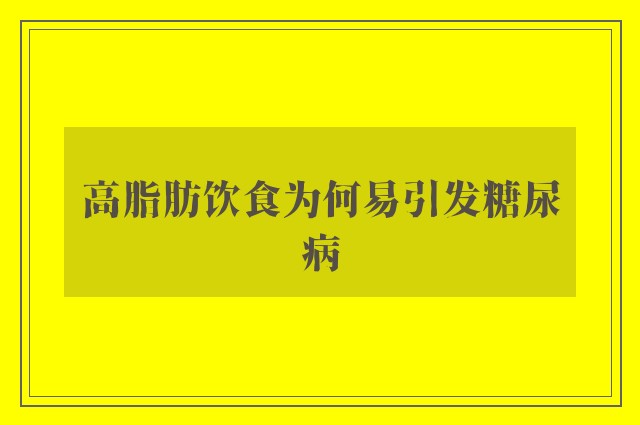 高脂肪饮食为何易引发糖尿病