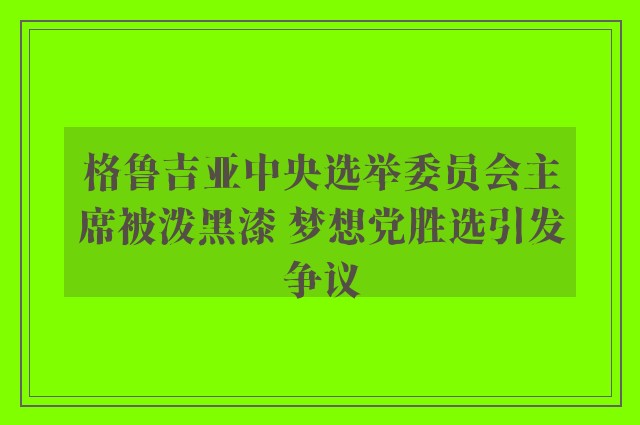 格鲁吉亚中央选举委员会主席被泼黑漆 梦想党胜选引发争议