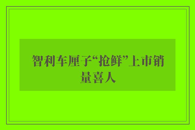 智利车厘子“抢鲜”上市销量喜人