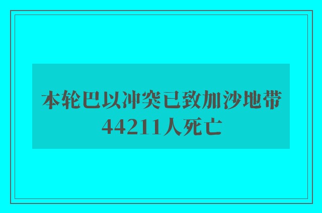 本轮巴以冲突已致加沙地带44211人死亡