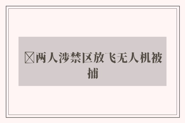 ﻿两人涉禁区放飞无人机被捕